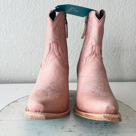 Lane SMOKESHOW Pink Cowboy Bootie Womens 9 Pink Leather Western Cowgirl Boots - Picture 5 of 11